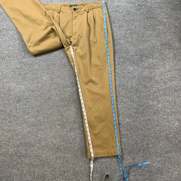 Orvis Pants Mens 35 Earth Pleated Front Straight Leg Chino Relaxed Fit Trousers - Picture 5 of 13